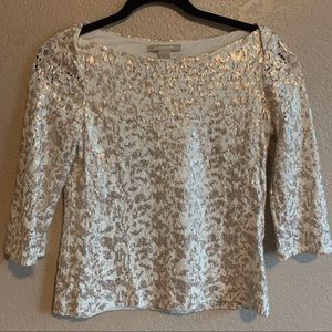 Banana Republic Lace Sequin Top 🌟